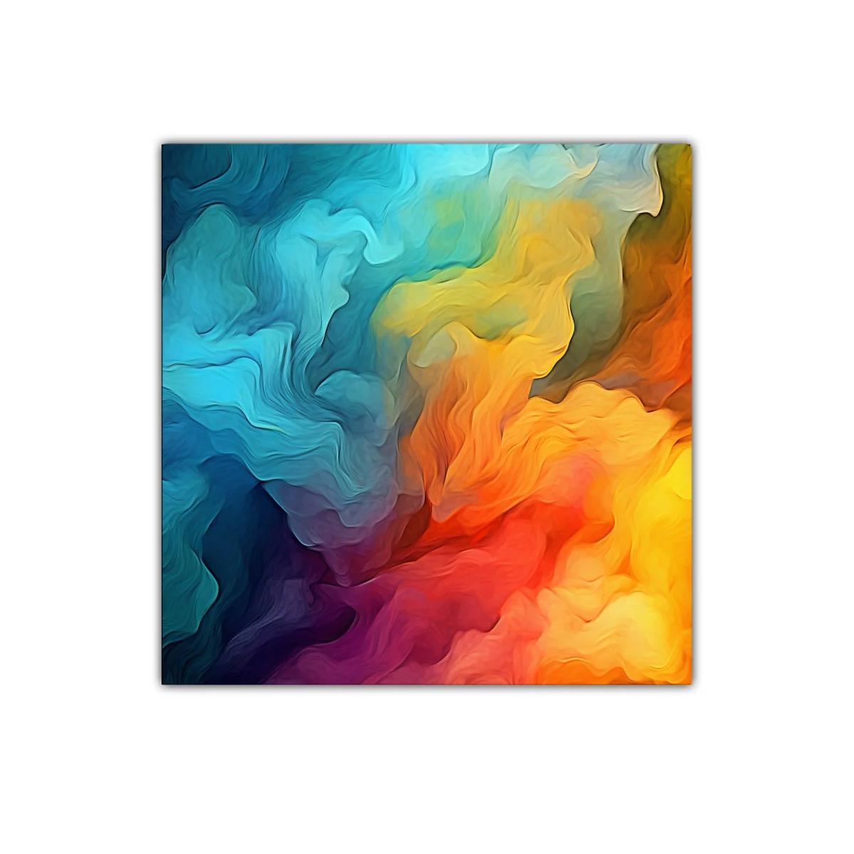 Cuadro abstracto con colores vibrantes y formas fluidas — miniatura 1