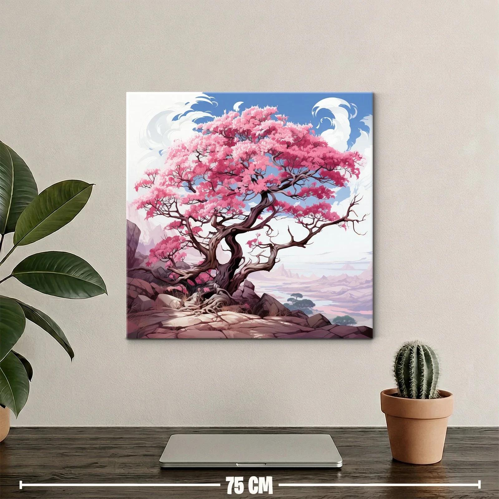 Impresionante árbol de flores rosas en paisaje sereno — miniatura 2