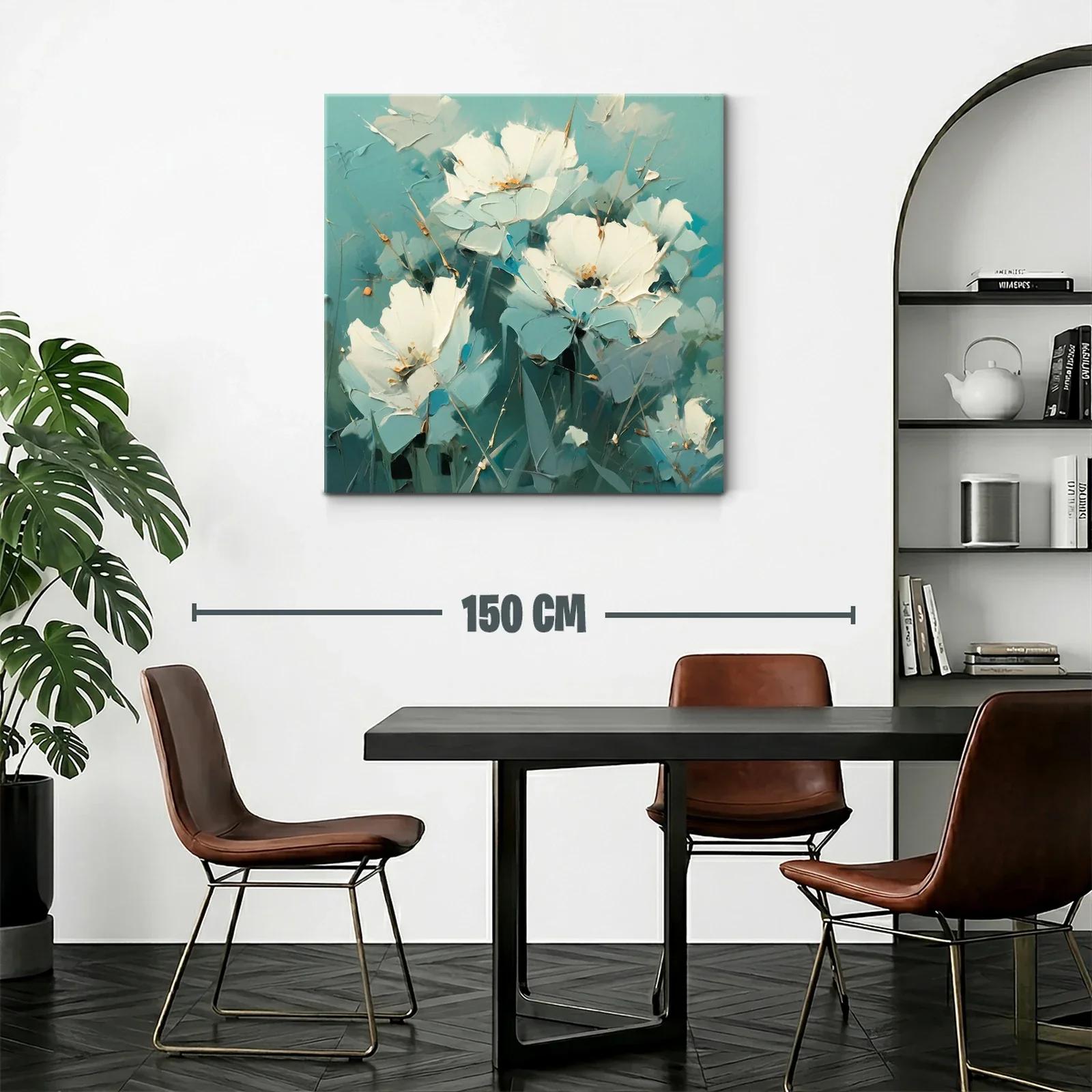 Flores blancas delicadas con fondo azul celeste — miniatura 2