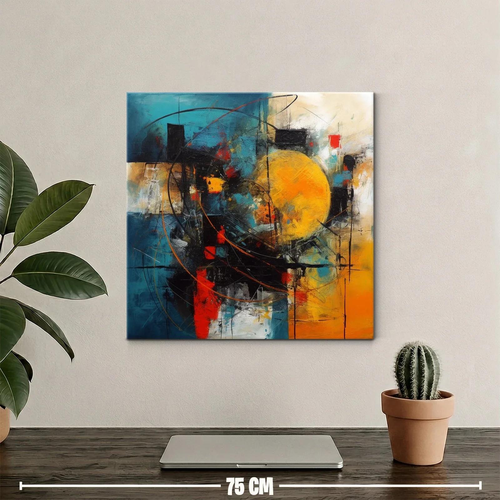 Composición abstracta con esfera amarilla y tonos vibrantes — miniatura 2