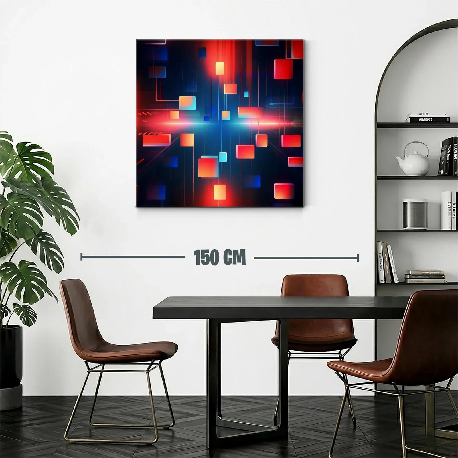 Composición abstracta con cuadrados en tonos vibrantes y oscuros — miniatura 2