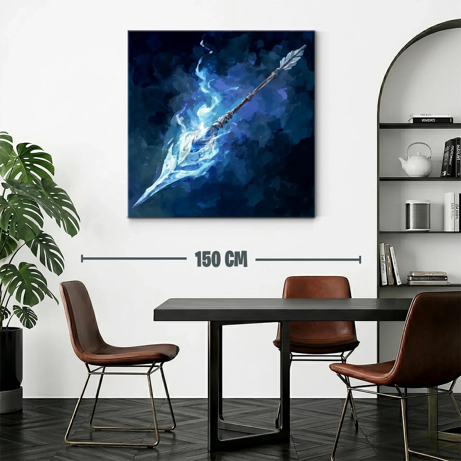 Lanza mística envuelta en fuego azul brillante — miniatura 2
