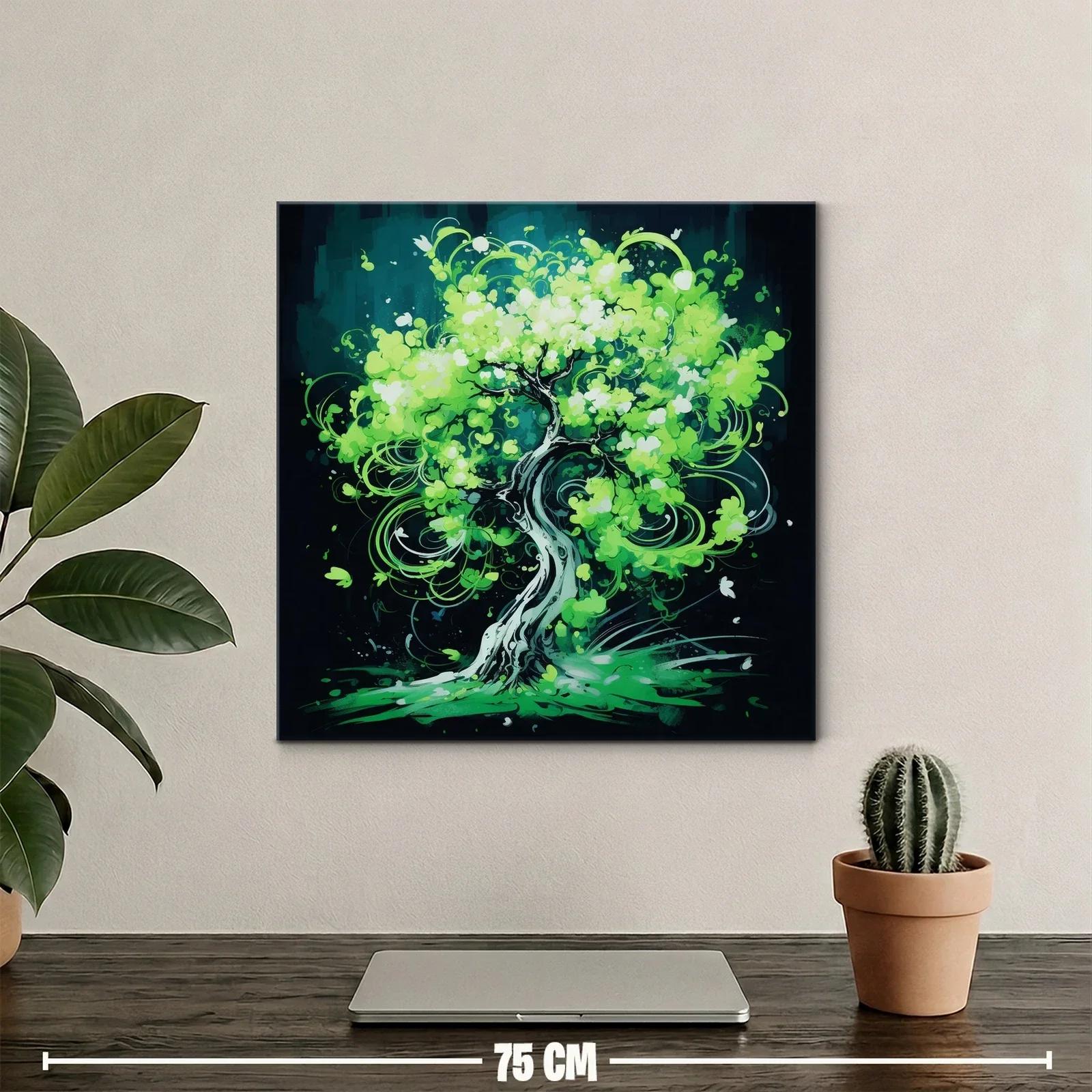 Árbol en movimiento de vibrantes tonos verdes — miniatura 2