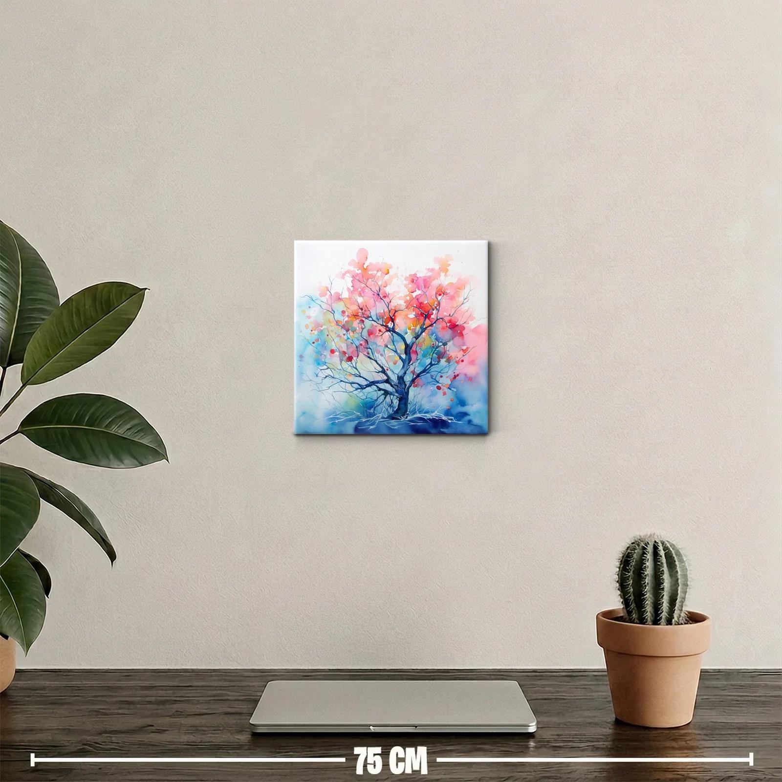 Árbol abstracto en tonos cálidos y fríos vibrantes — miniatura 2