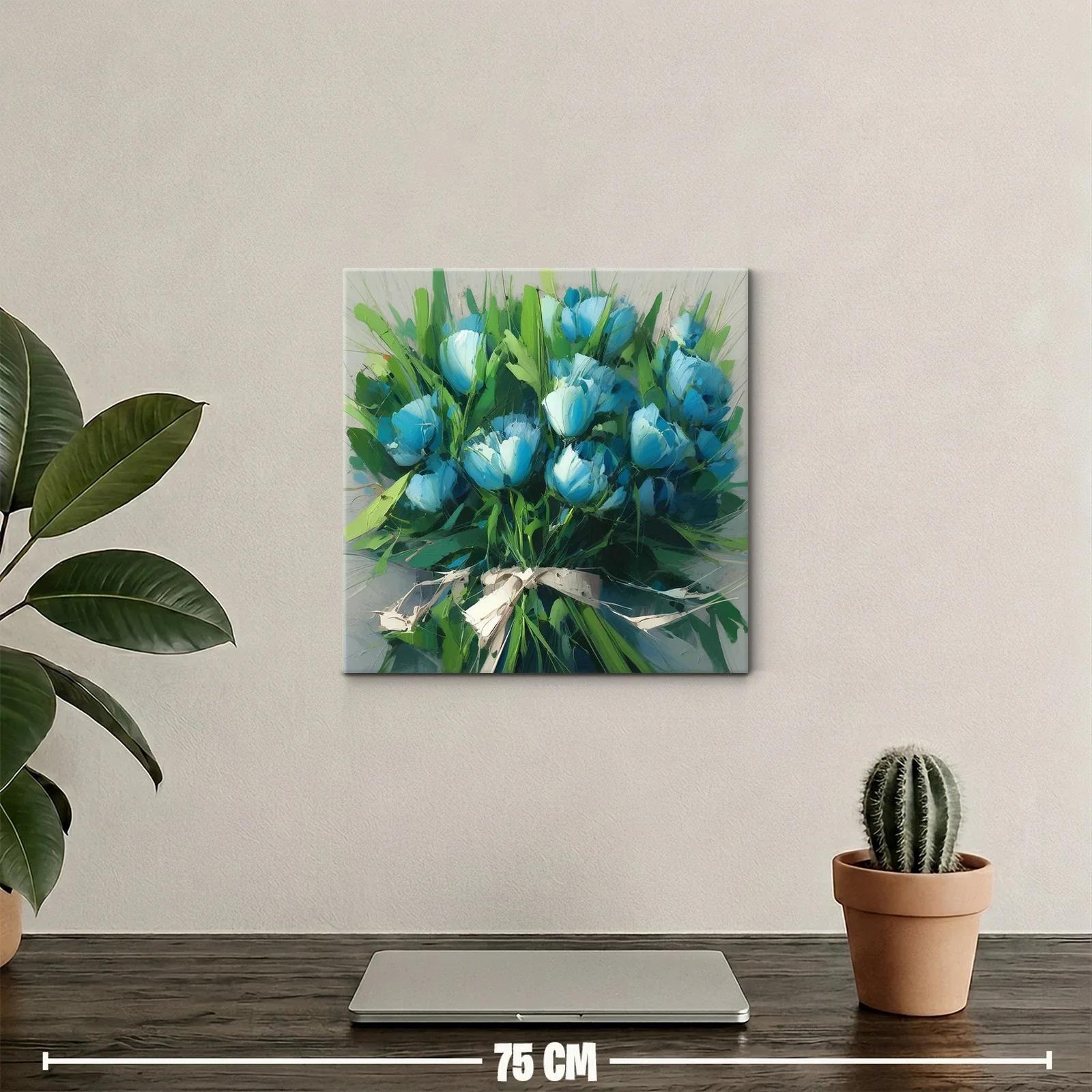 Ramo vibrante con flores azules y follaje verde fresco — miniatura 2