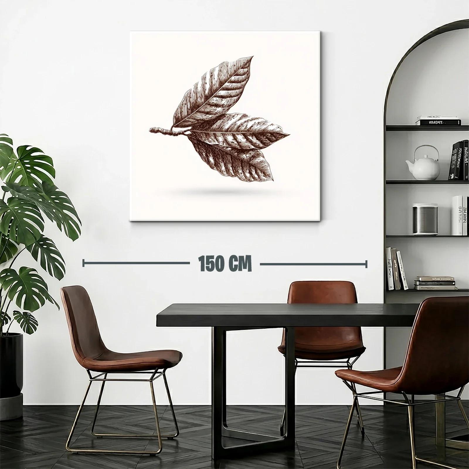 Elegante dibujo botánico de hojas en tonos sepia — miniatura 2