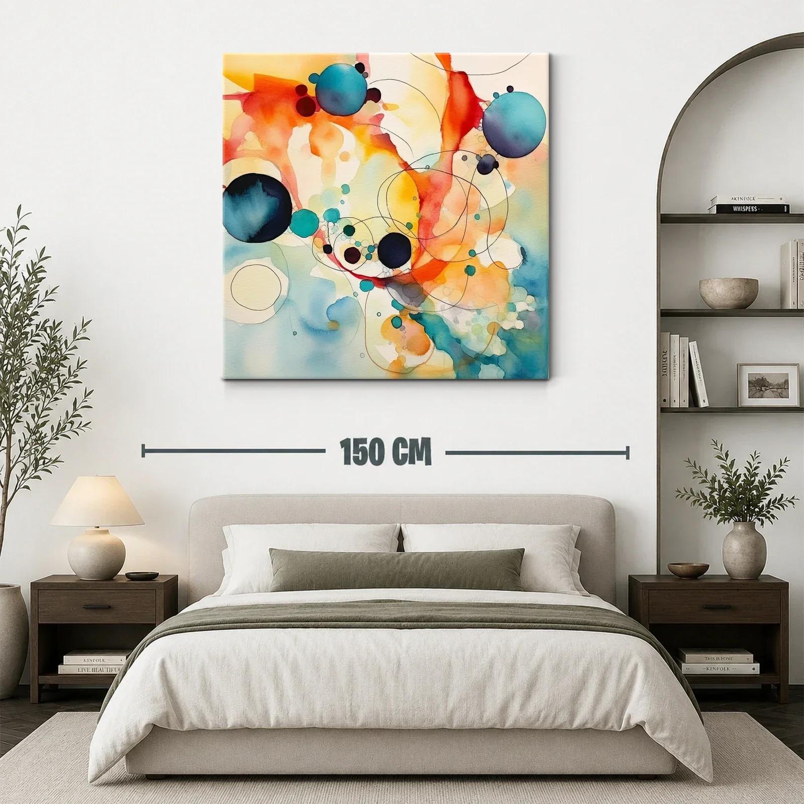 Arte abstracto con círculos vibrantes y trazos delicados — miniatura 3