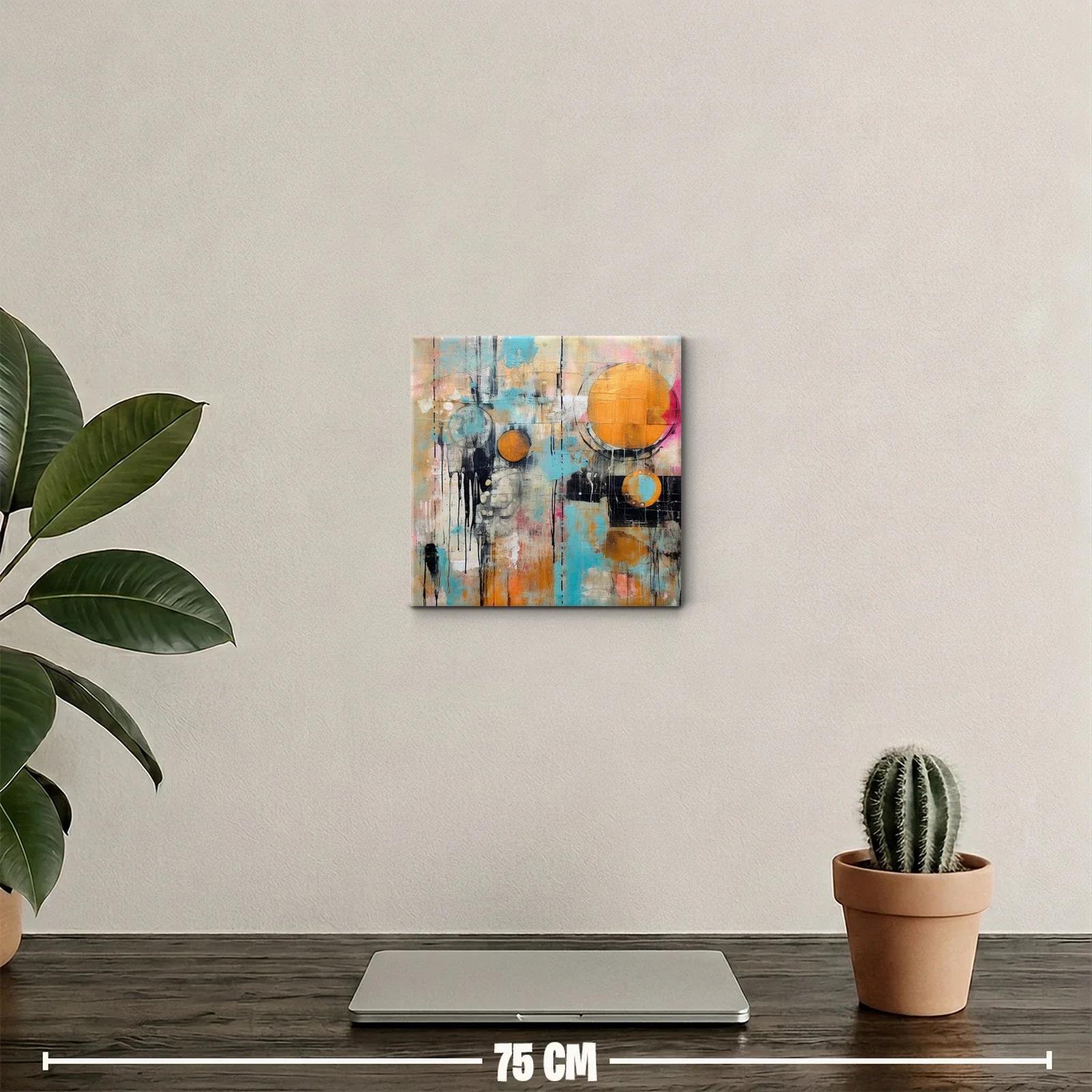 Composición abstracta con círculos naranjas y tonos pastel — miniatura 2