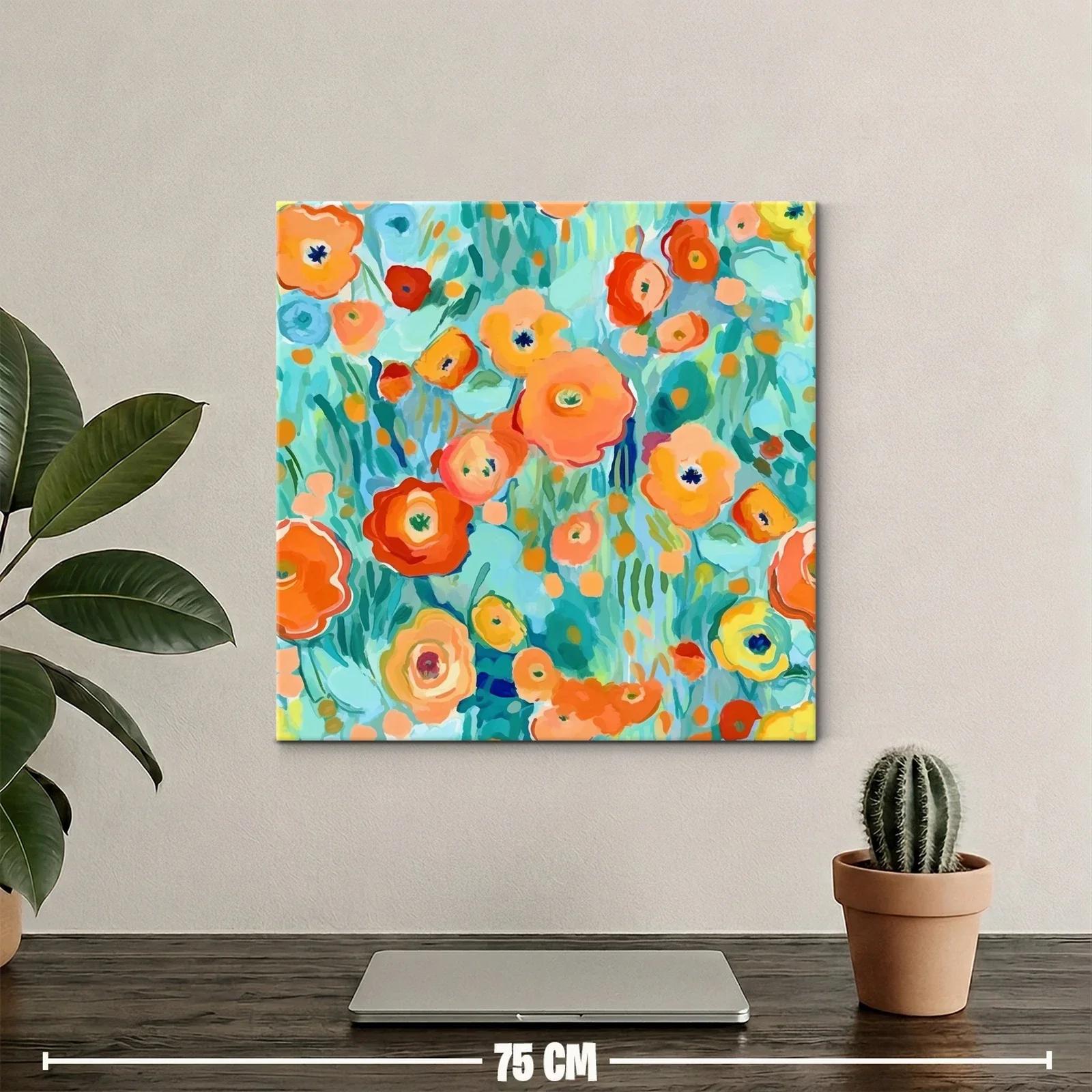 Flores vibrantes con tonos cálidos y frescos en composición alegre — miniatura 2