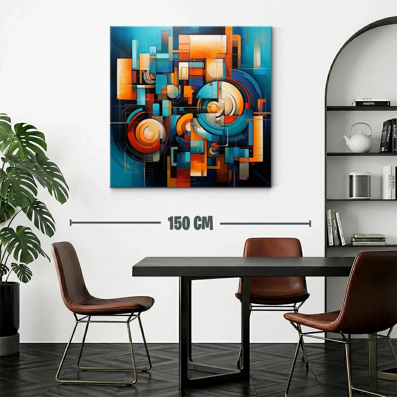 Composición abstracta con círculos y formas geométricas vibrantes — miniatura 2