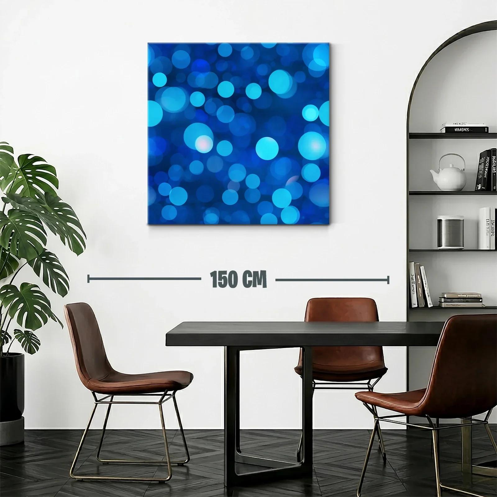 Cuadro abstracto con círculos azules en distintas tonalidades — miniatura 2