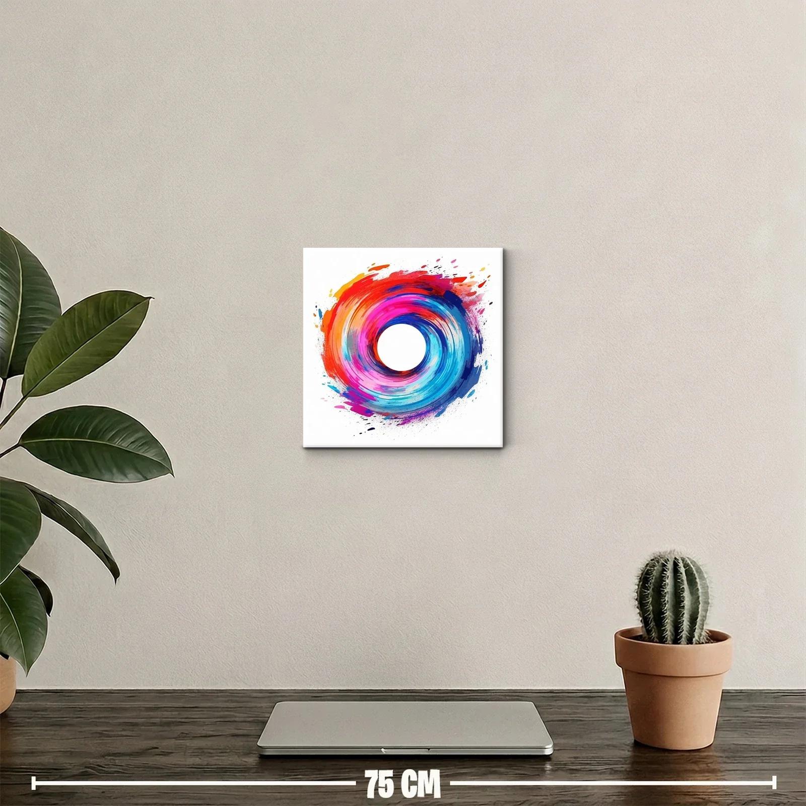 Cuadro abstracto con círculo de colores vibrantes — miniatura 2