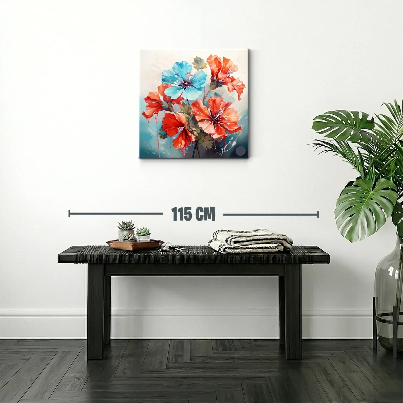 Flores vibrantes en tonos rojos y azules frescos — miniatura 2