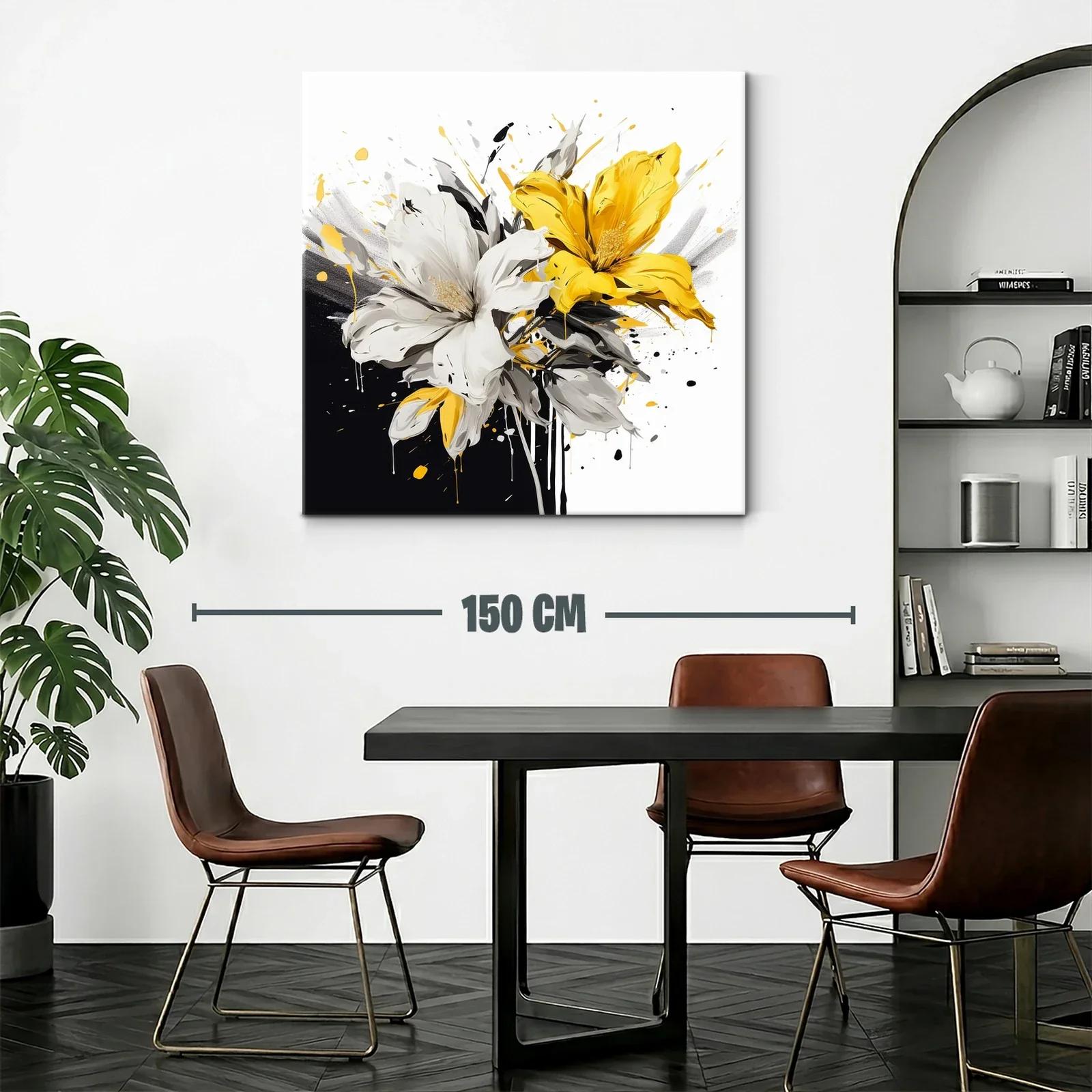 Flores en contraste brillante con tonos amarillos y grises — miniatura 2