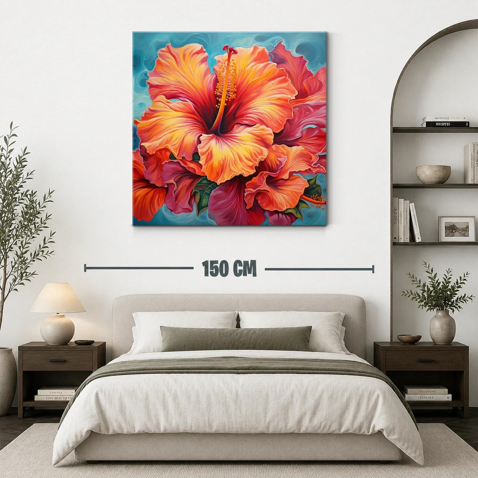 Cuadro vibrante con flor tropical en tonos cálidos — miniatura 3