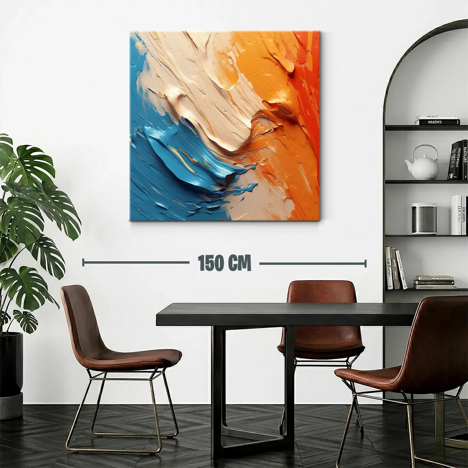 Composición vibrante en tonos azul y naranja fluido — miniatura 2