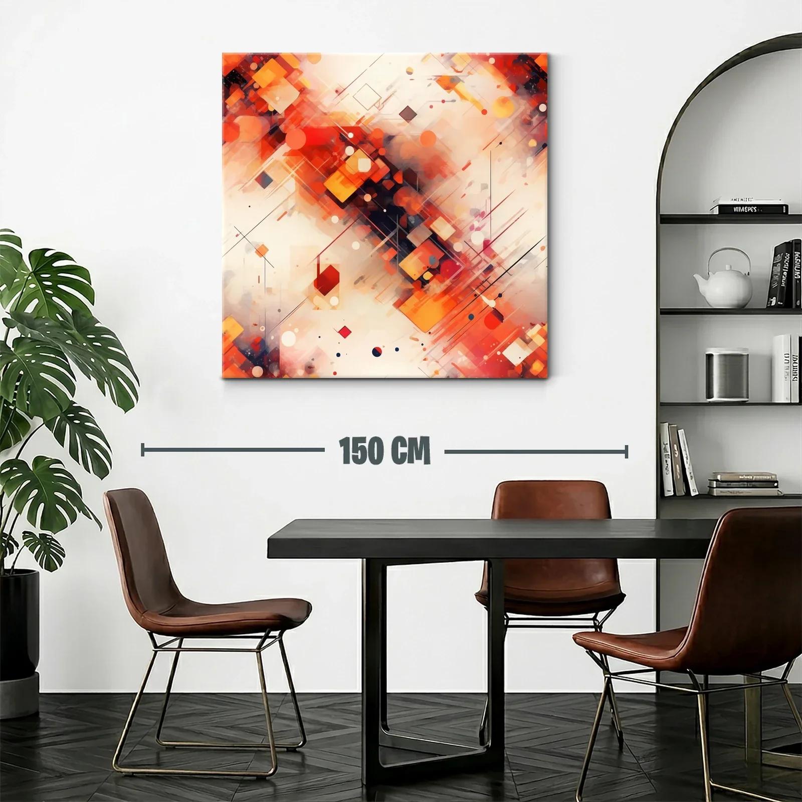 Composición abstracta con tonos cálidos y líneas dinámicas — miniatura 2