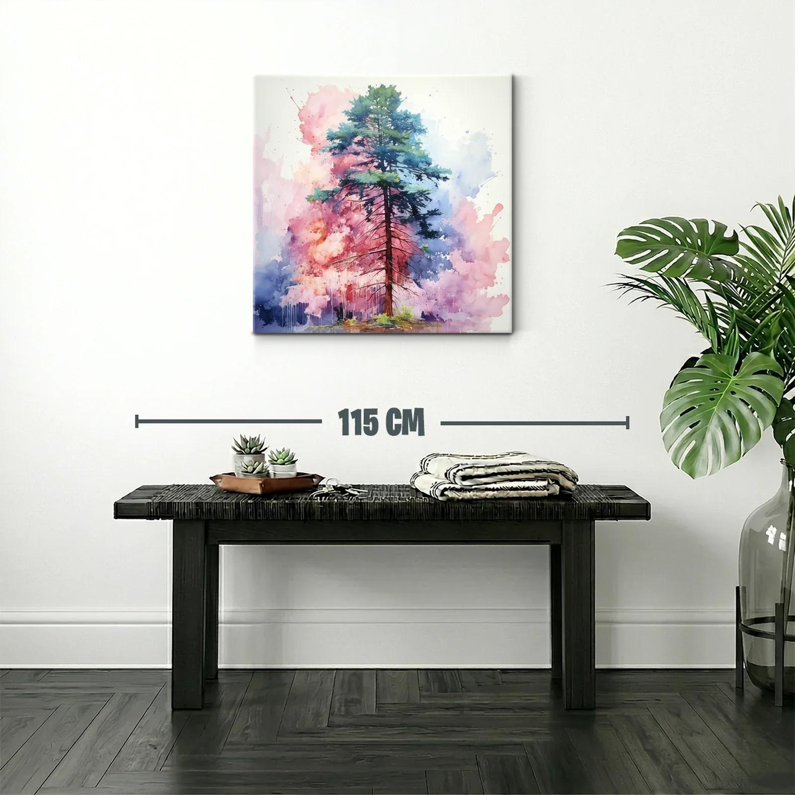 Árbol solitario con fondo vibrante en tonos pastel — miniatura 2