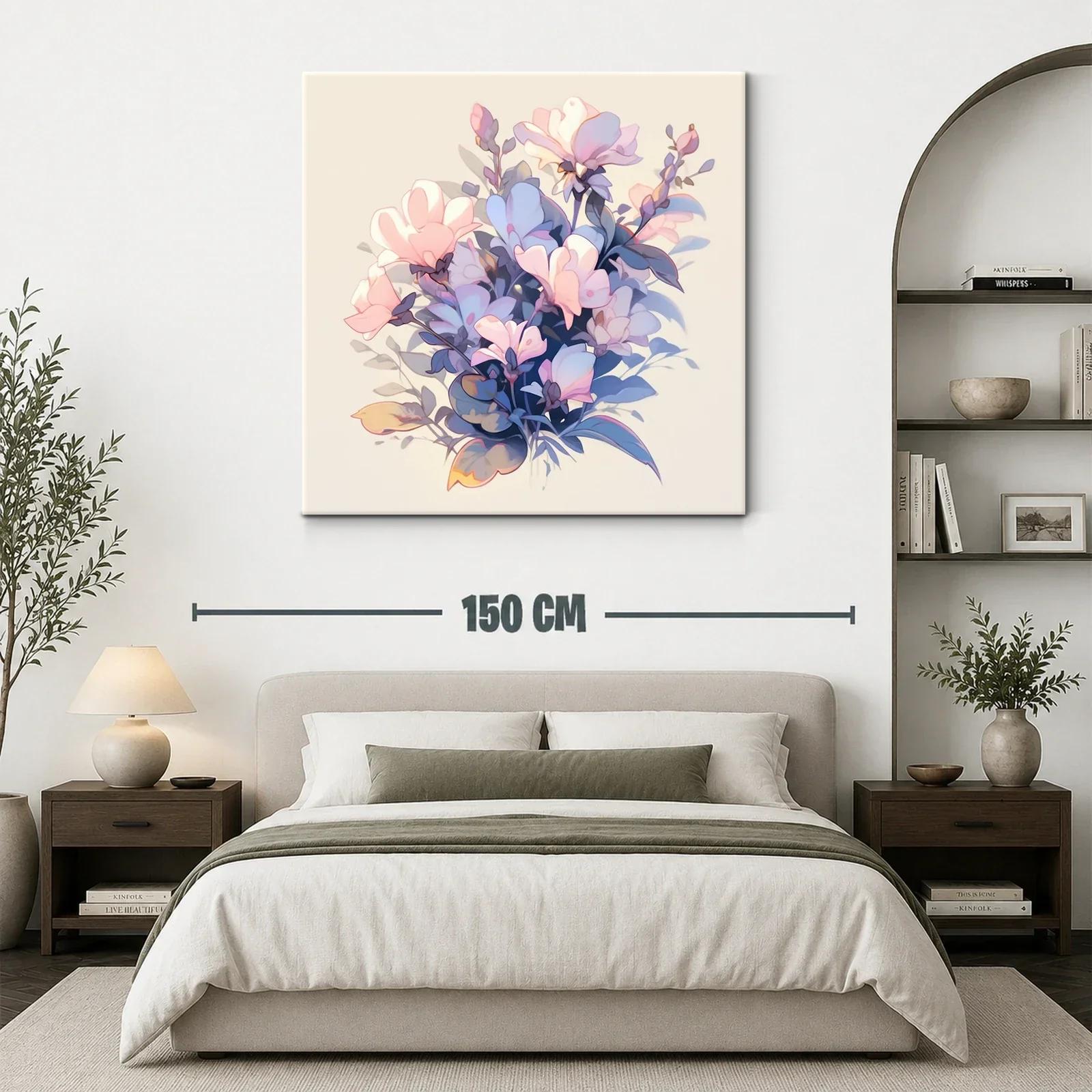Delicado ramo floral en tonos pastel y azules suaves — miniatura 3