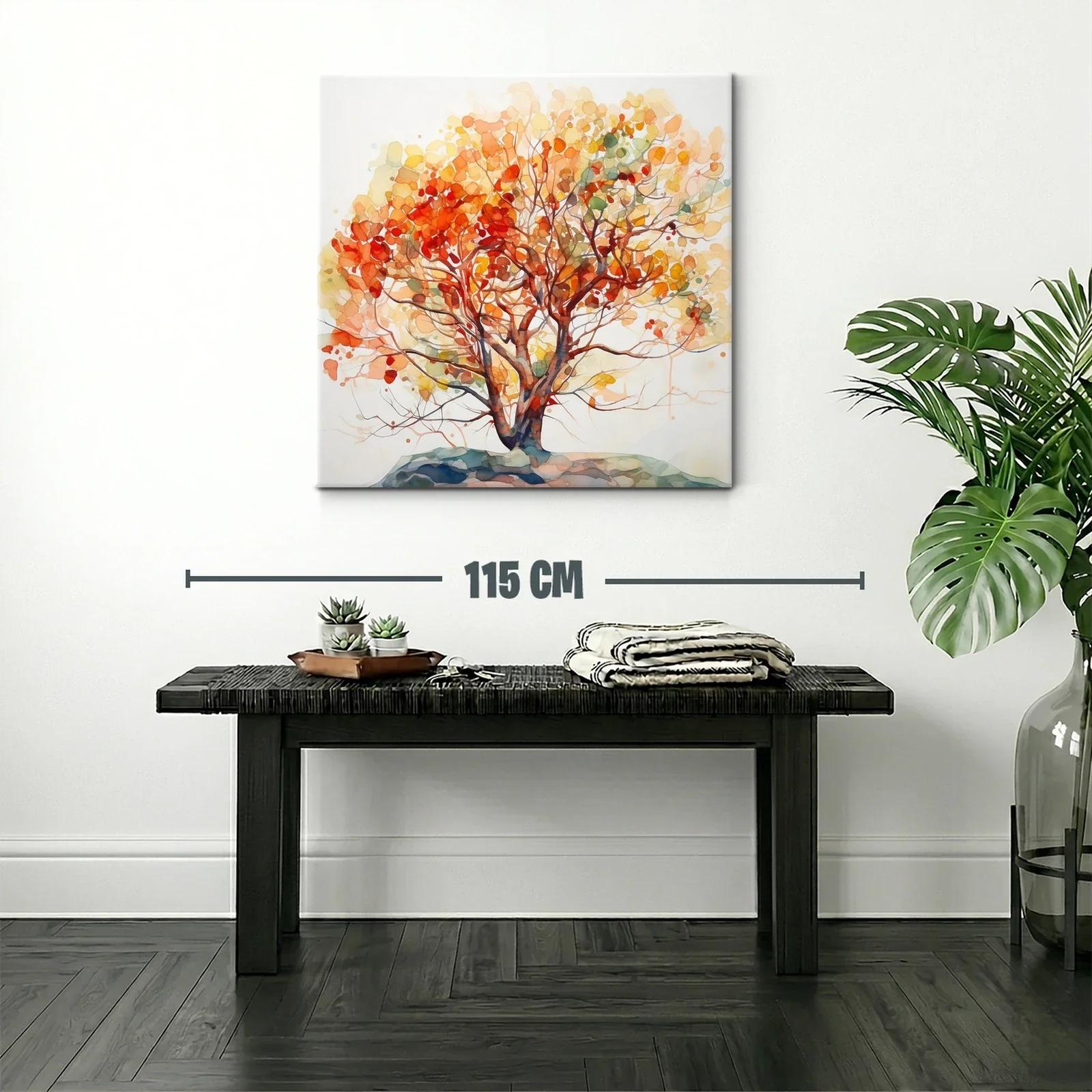 Árbol otoñal con cálidos tonos anaranjados y rojos vibrantes — miniatura 2