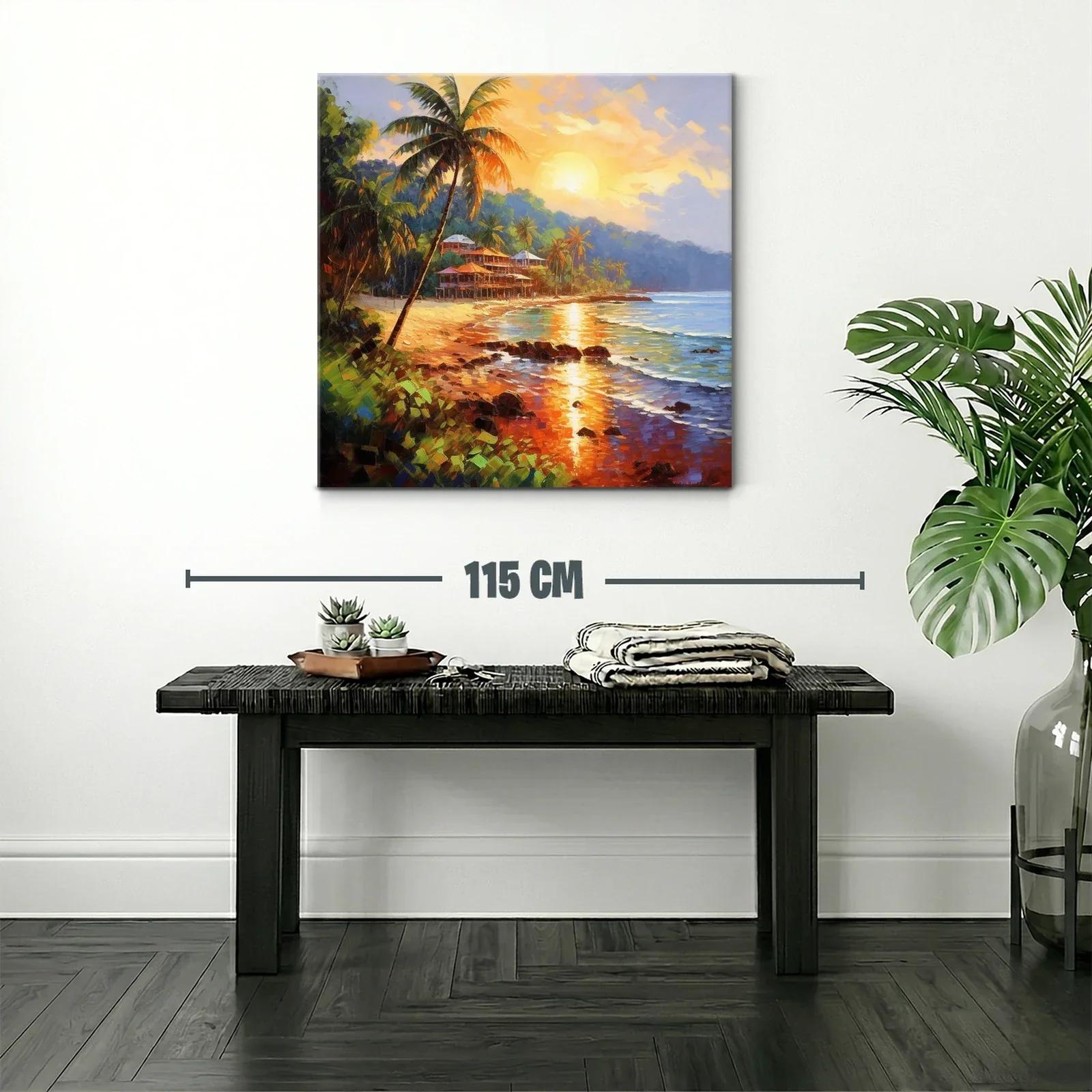 Atardecer tropical con palmeras y playa serena — miniatura 2