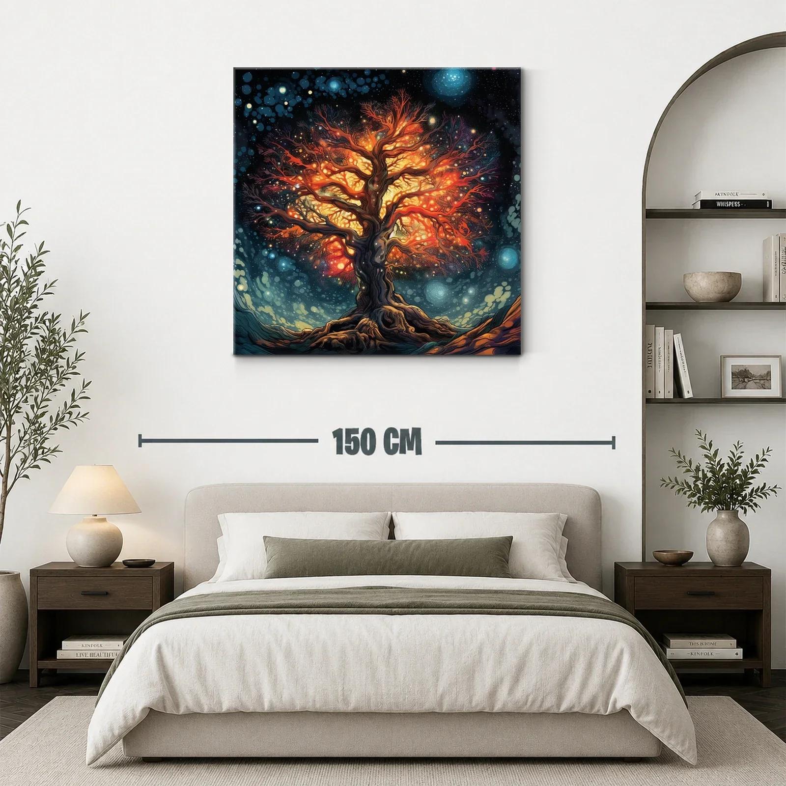 Árbol de luz en noche estrellada vibrante y mágica — miniatura 3