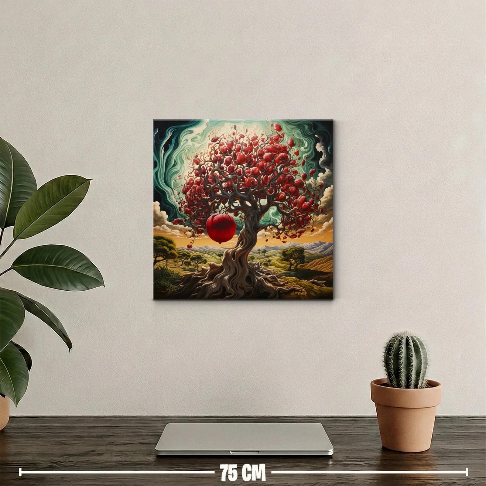 Árbol de granadas con paisaje onírico y cielos turbulentos — miniatura 2