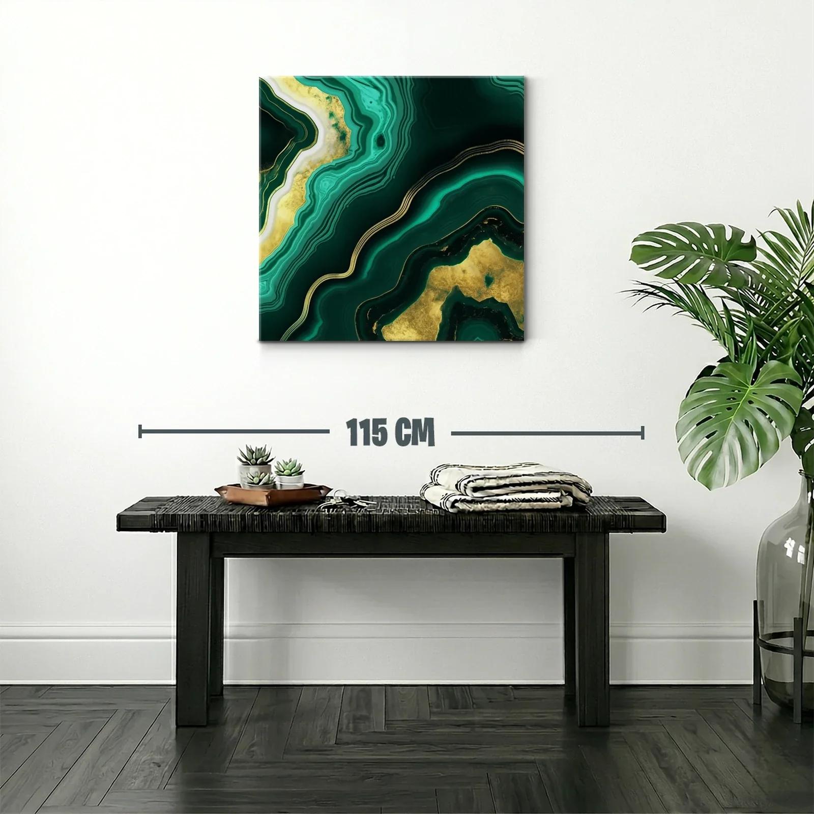 Diseño abstracto tonos verdes con detalles dorados elegantes — miniatura 2