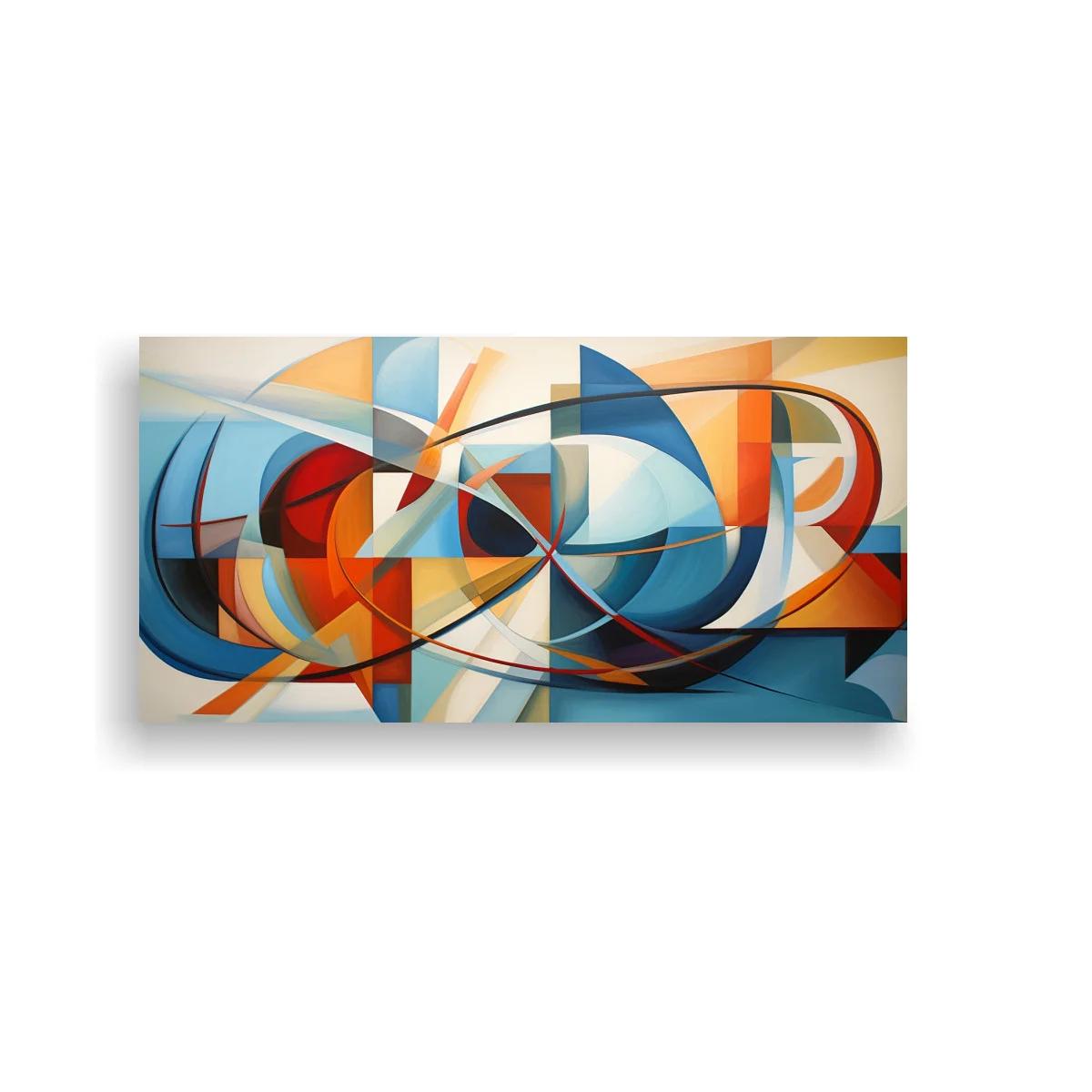 Cuadro composición geométrica abstracta con óvalo y triángulos — imagen principal