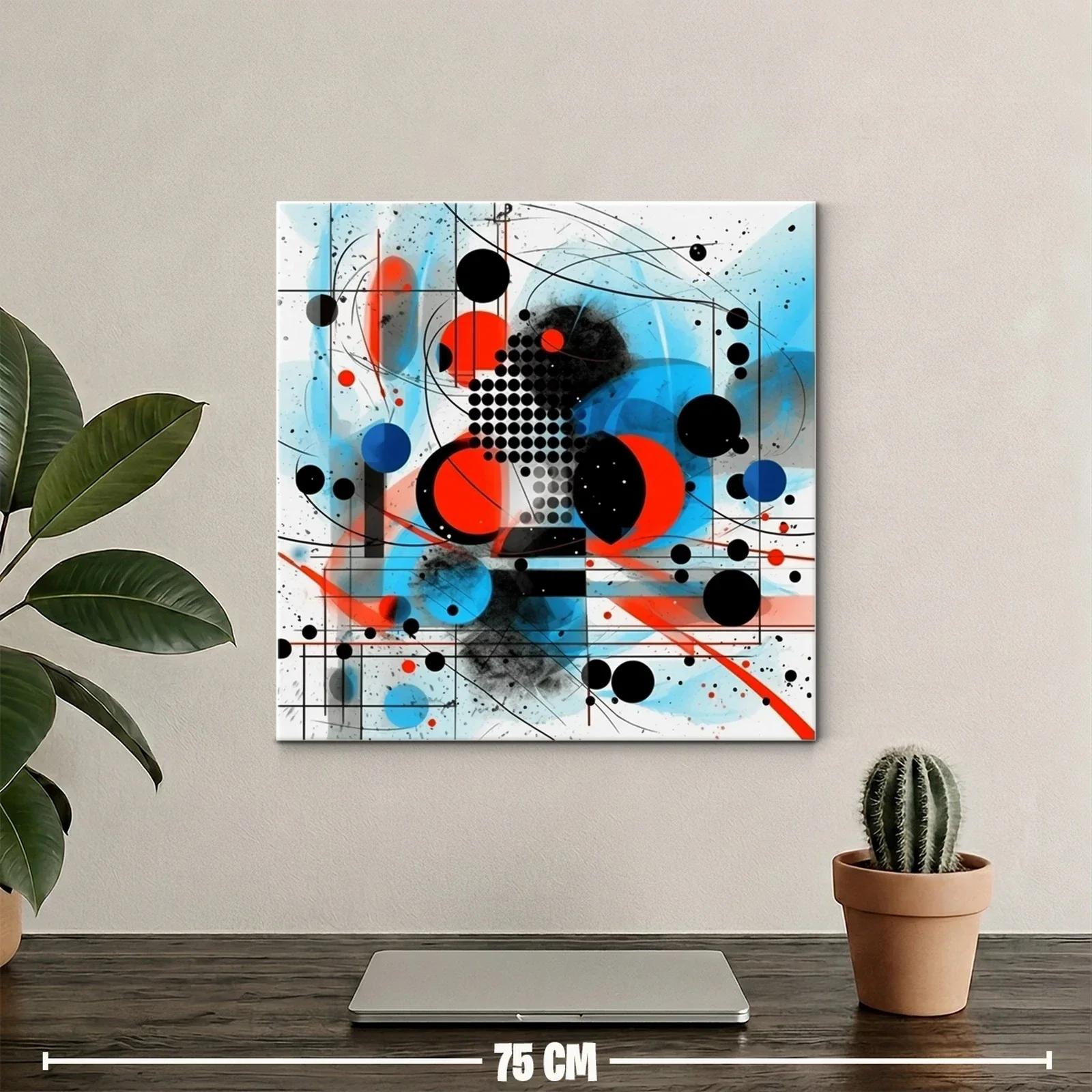 Composición abstracta en rojo azul y negro con formas geométricas — miniatura 2