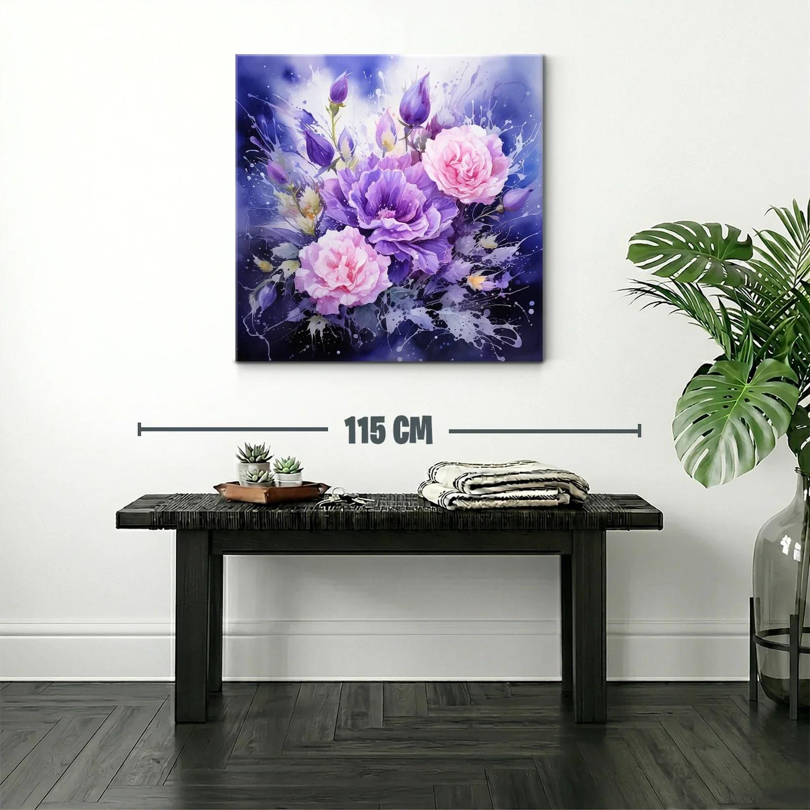 Ramo de flores en tonos violetas y rosa pastel — miniatura 2