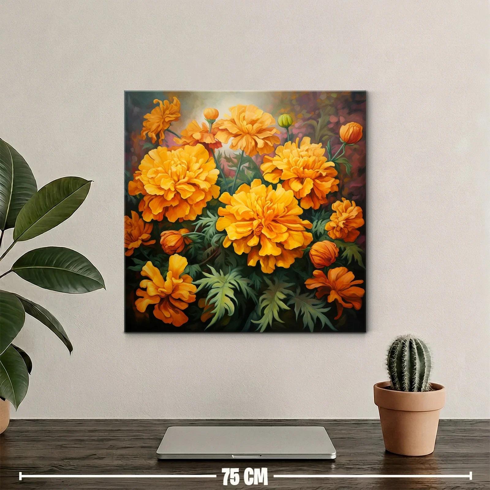 Cuadro con vibrantes flores naranjas que iluminan espacios — miniatura 2