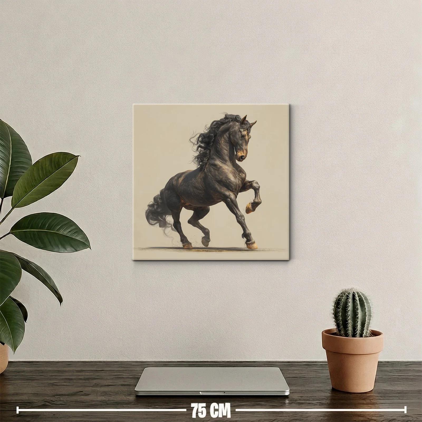 Caballo negro explosivo en movimiento elegante — miniatura 2