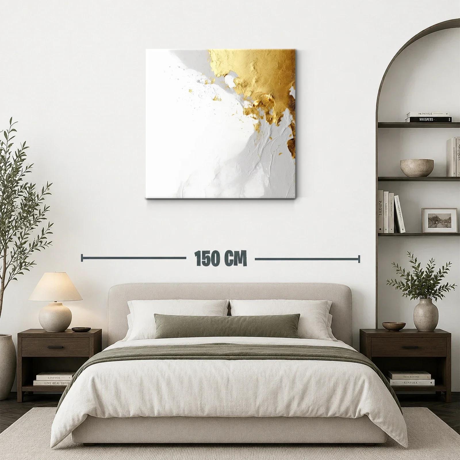 Composición abstracta en tonos dorados y blancos delicados — miniatura 3
