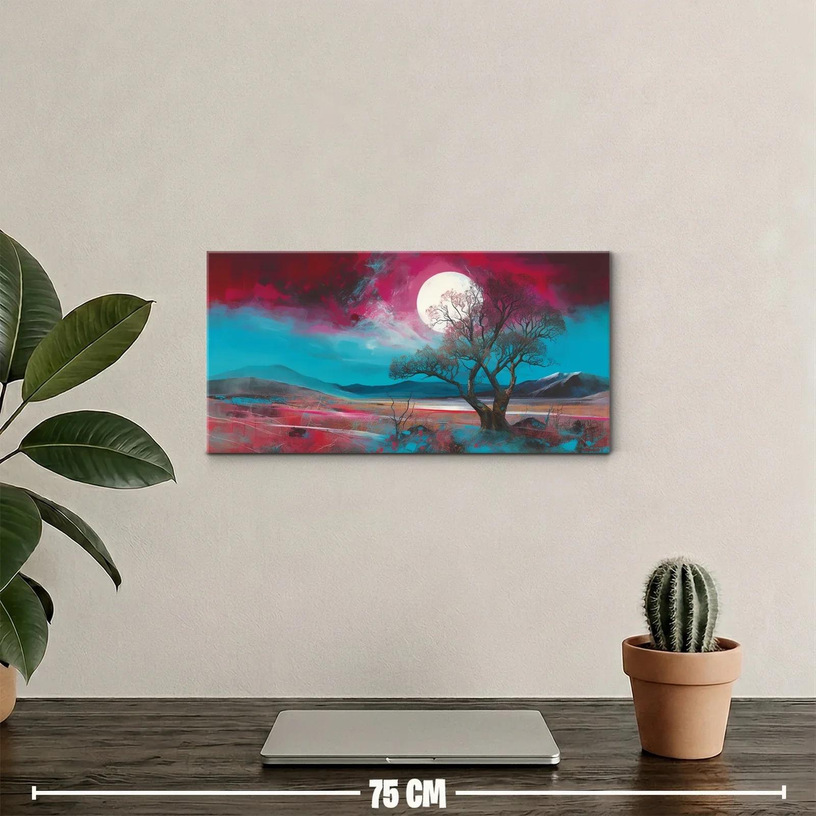 Cuadro árbol desnudo bajo una luna llena — miniatura 2