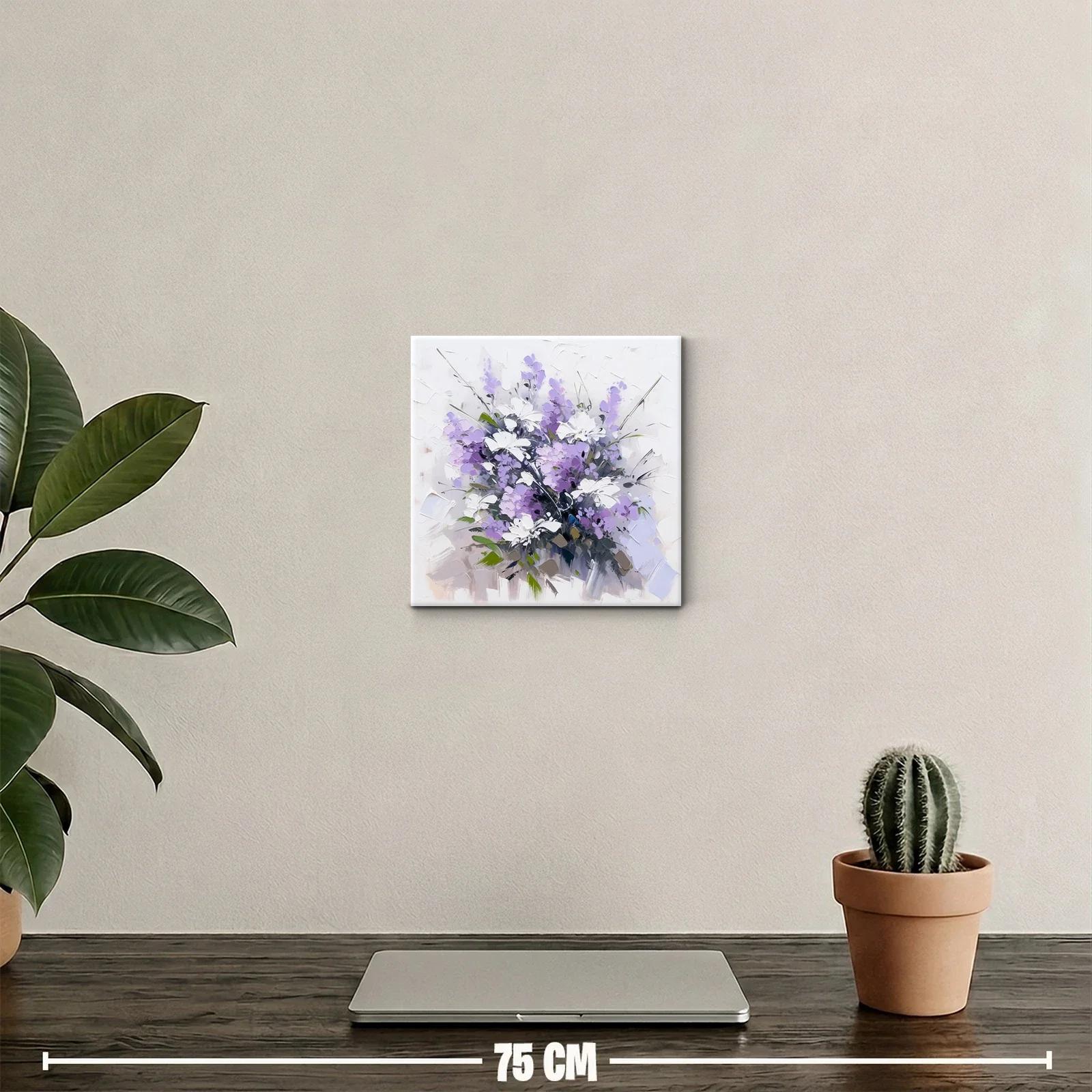 Ramo de flores en tonos lilas y blancos vibrantes — miniatura 2