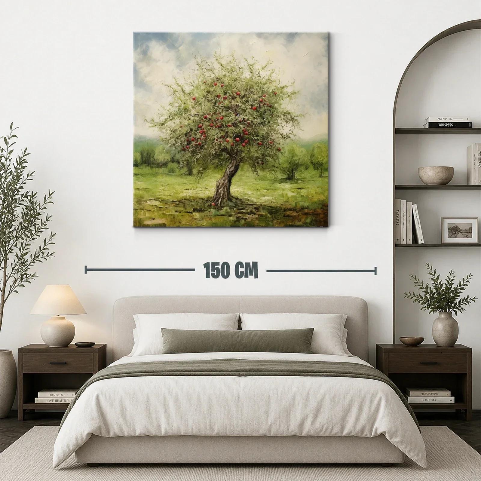 Árbol frutal con manzanas rojas en paisaje natural — miniatura 3
