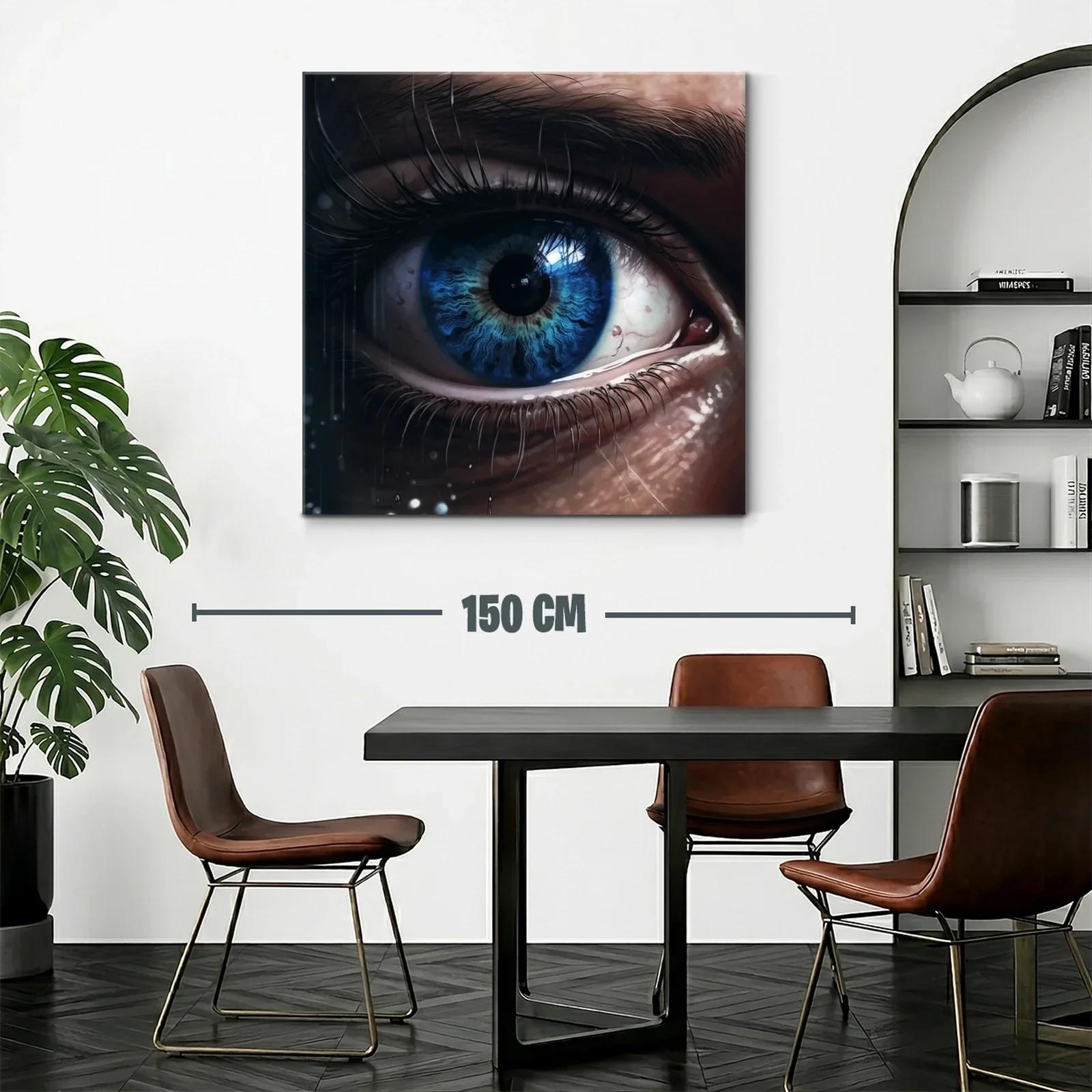 Detalle impactante de un ojo azul con texturas profundas — miniatura 2