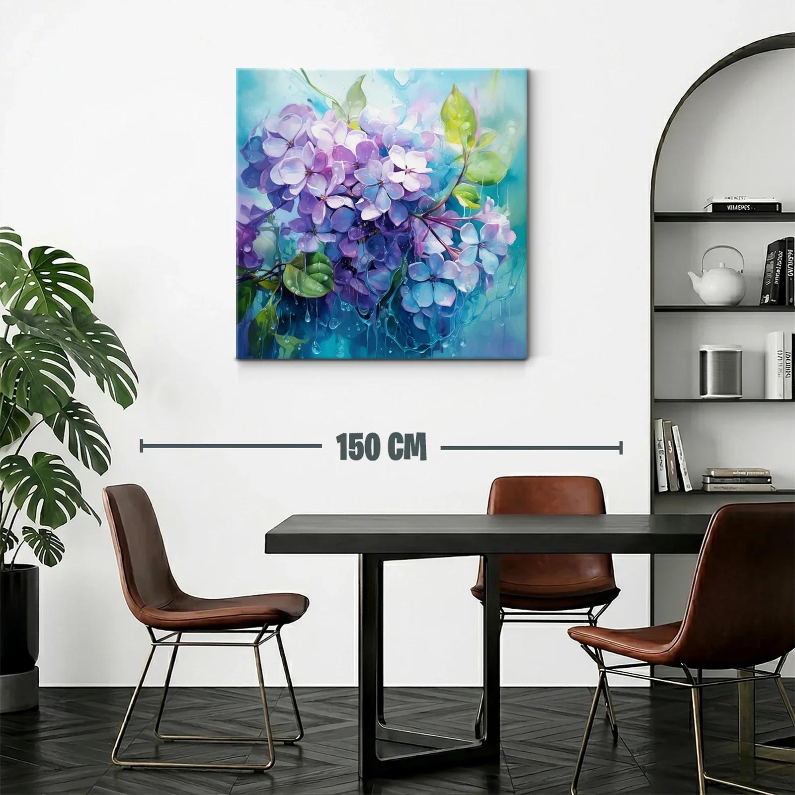 Ramillete de flores lilas con gotas de agua fresca — miniatura 2