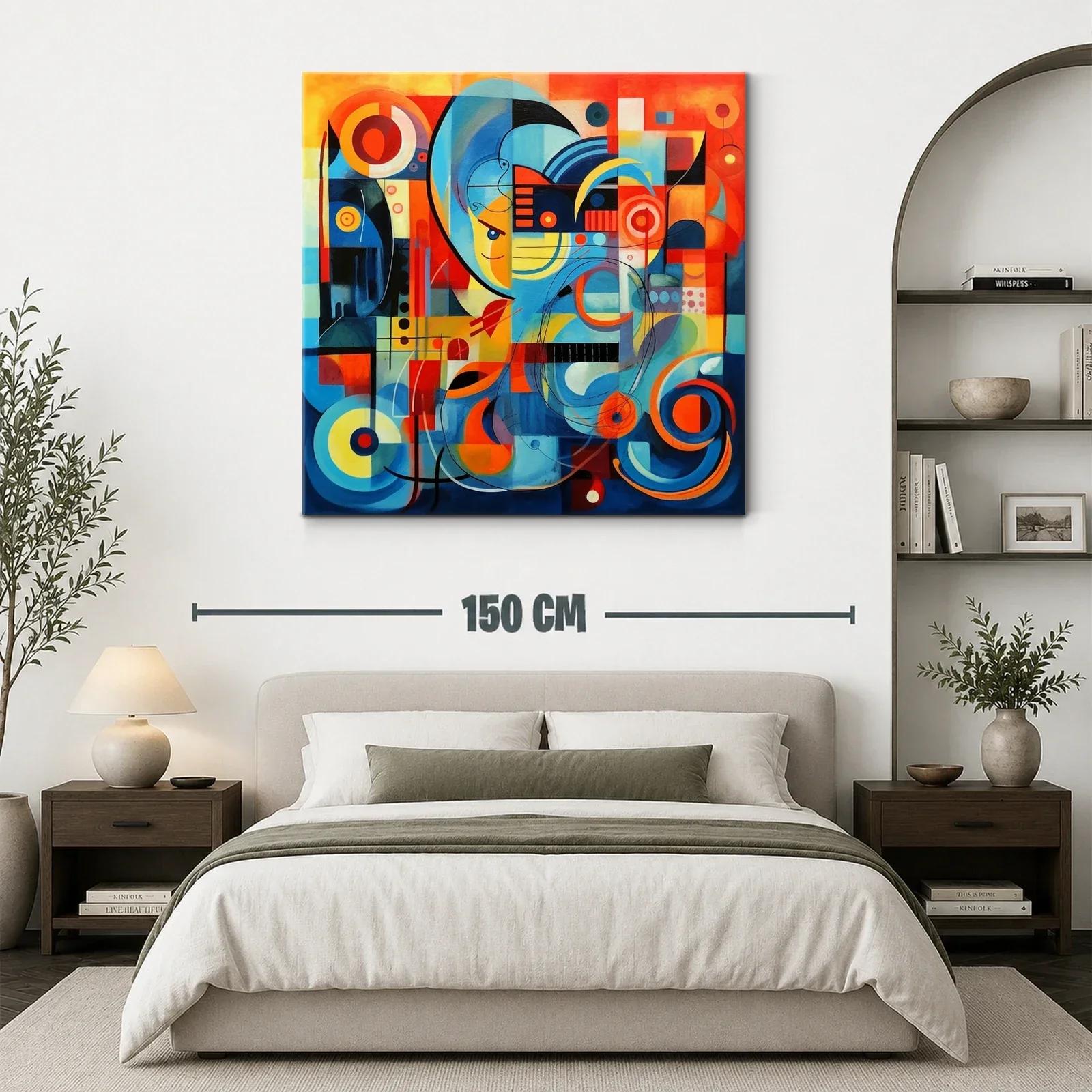 Composición abstracta vibrante con tonos cálidos y fríos — miniatura 3