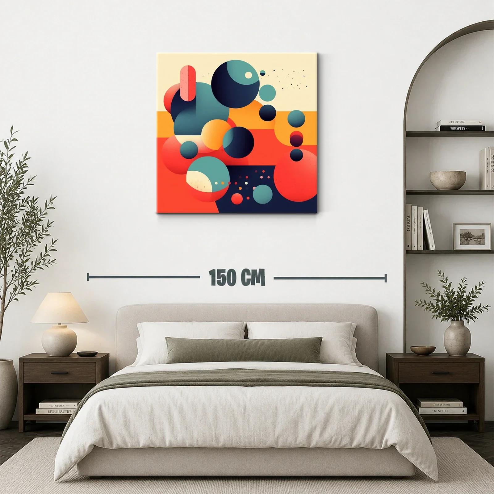 Composición abstracta con esferas en tonos cálidos y fríos — miniatura 3