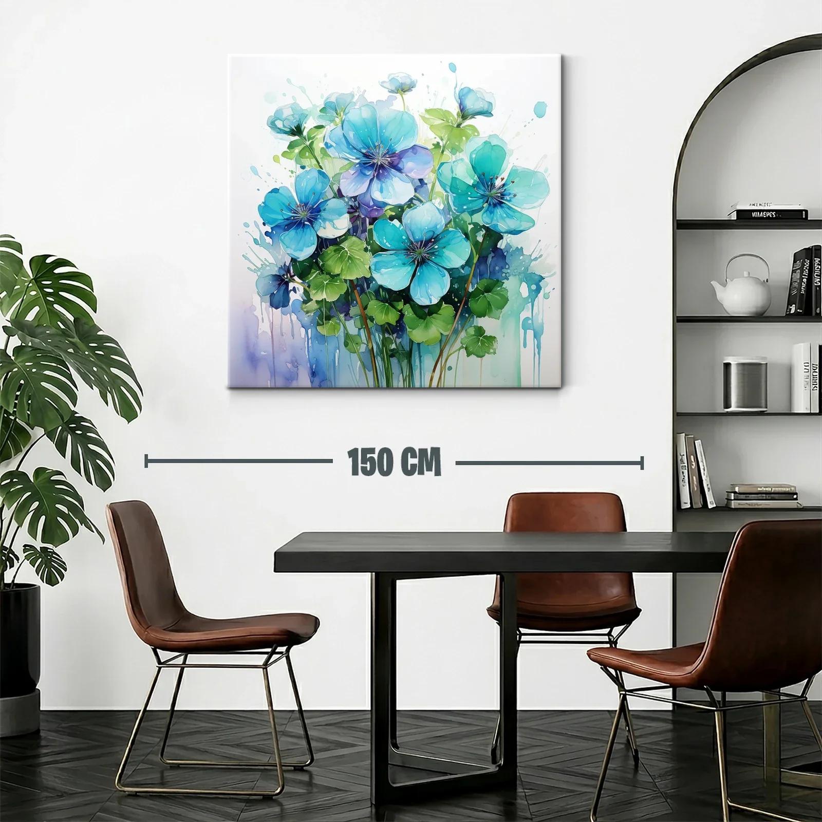 Flores azules vibrantes con hojas verdes frescas — miniatura 2