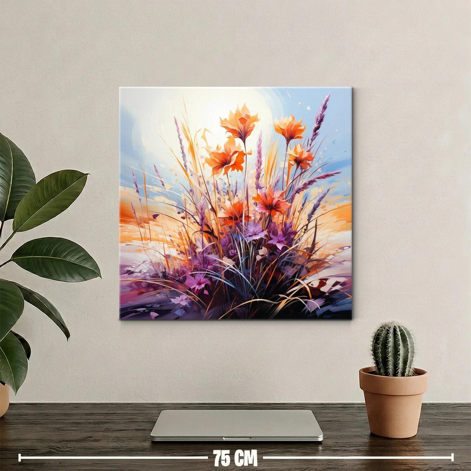 Ramo vibrante de flores en tonalidades cálidas y lilas — miniatura 2