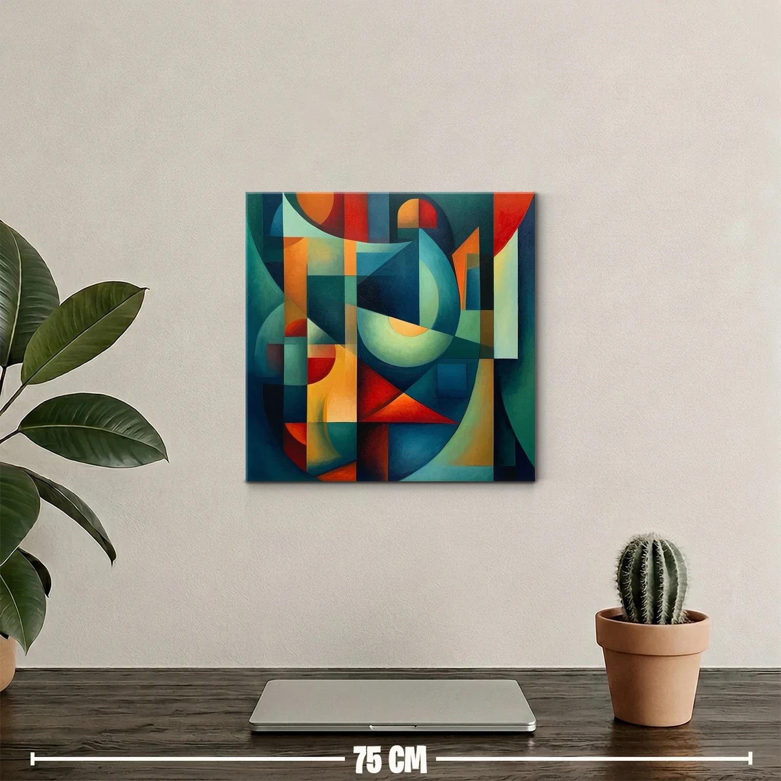 Composición geométrica con vibrantes tonos cálidos y fríos — miniatura 2