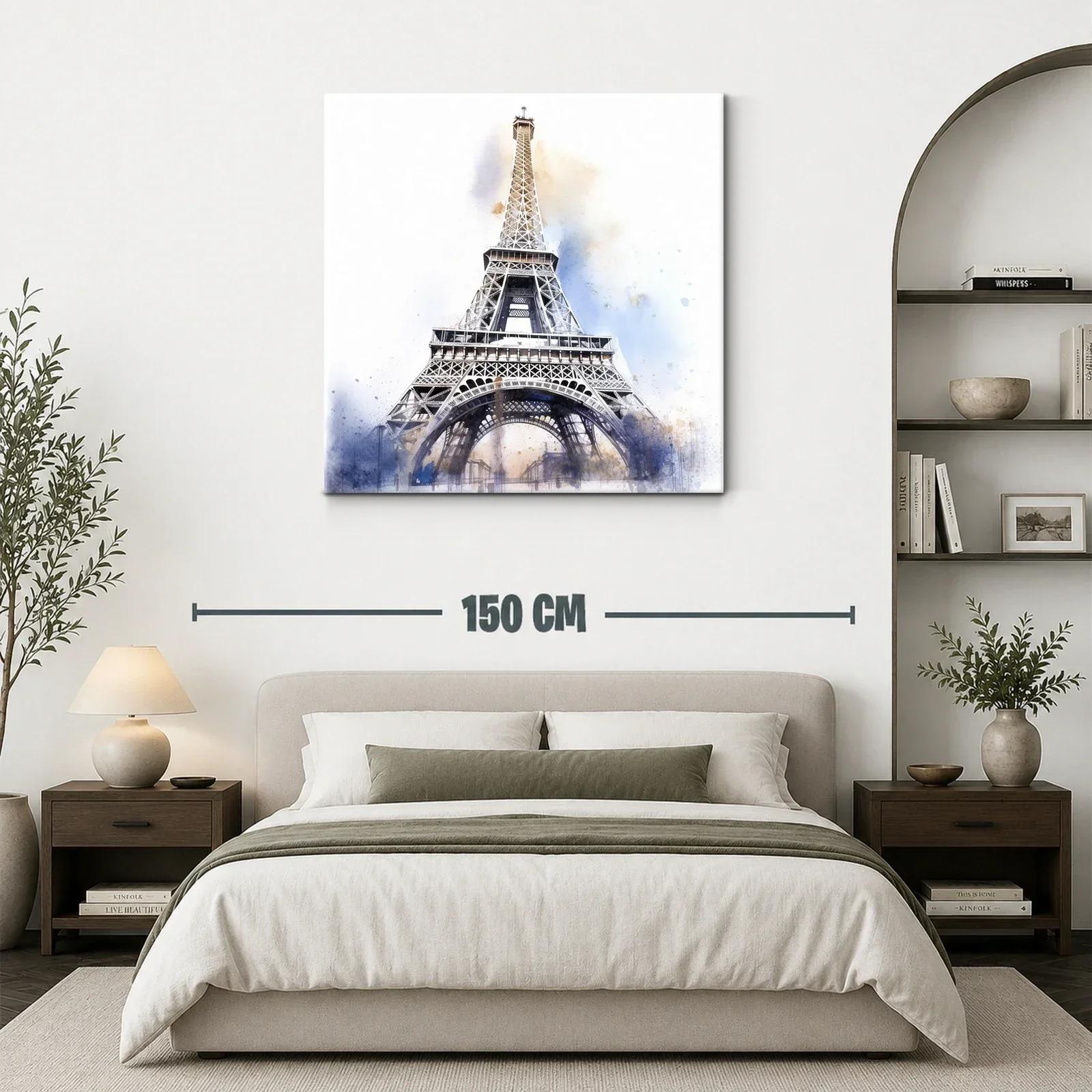 Perspectiva artística de la torre Eiffel en tonos suaves — miniatura 3