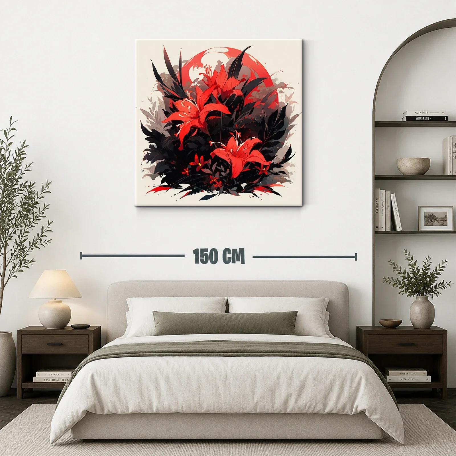 Flores rojas vibrantes con fondo oscuro y detalles sutiles — miniatura 3