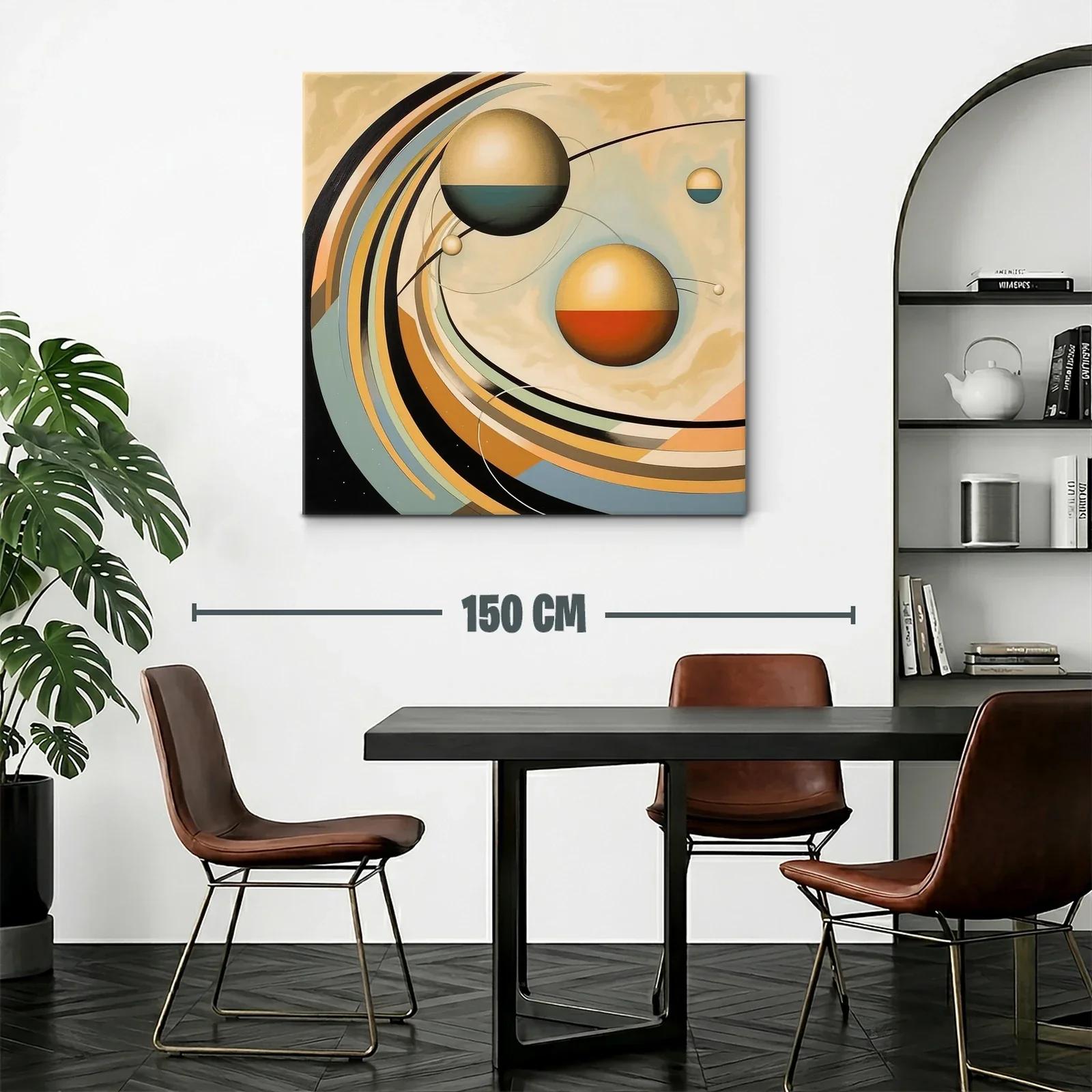 Composición abstracta con esferas y líneas onduladas — miniatura 2