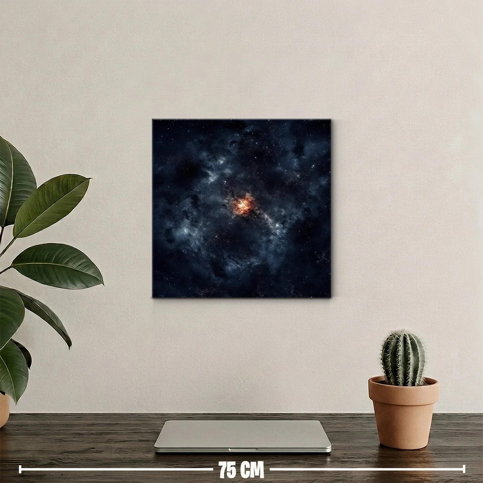 Cuadro abstracto con galaxia cósmica y tonos oscuros intensos — miniatura 2