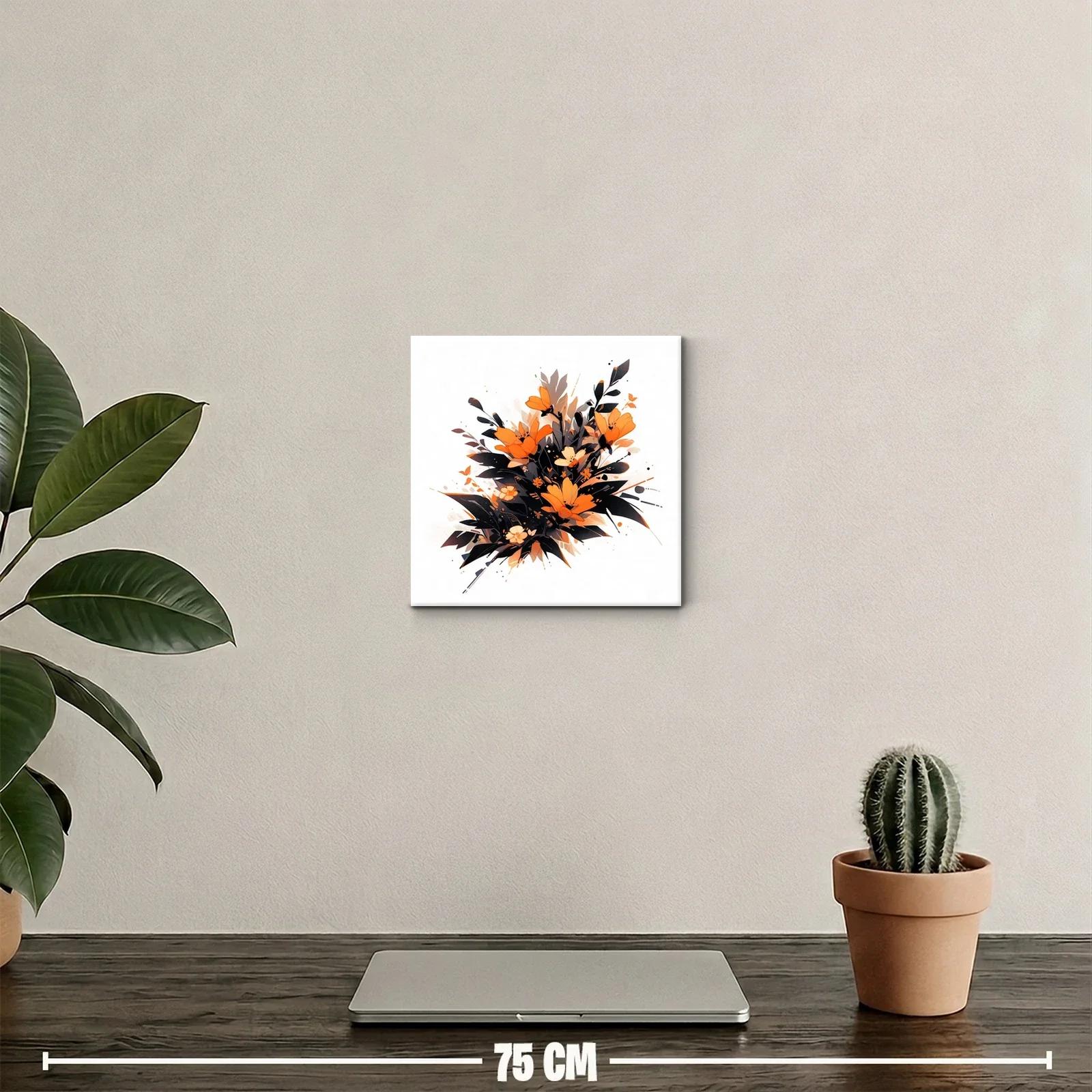 Ramo vibrante de flores naranjas y negras moderno — miniatura 2