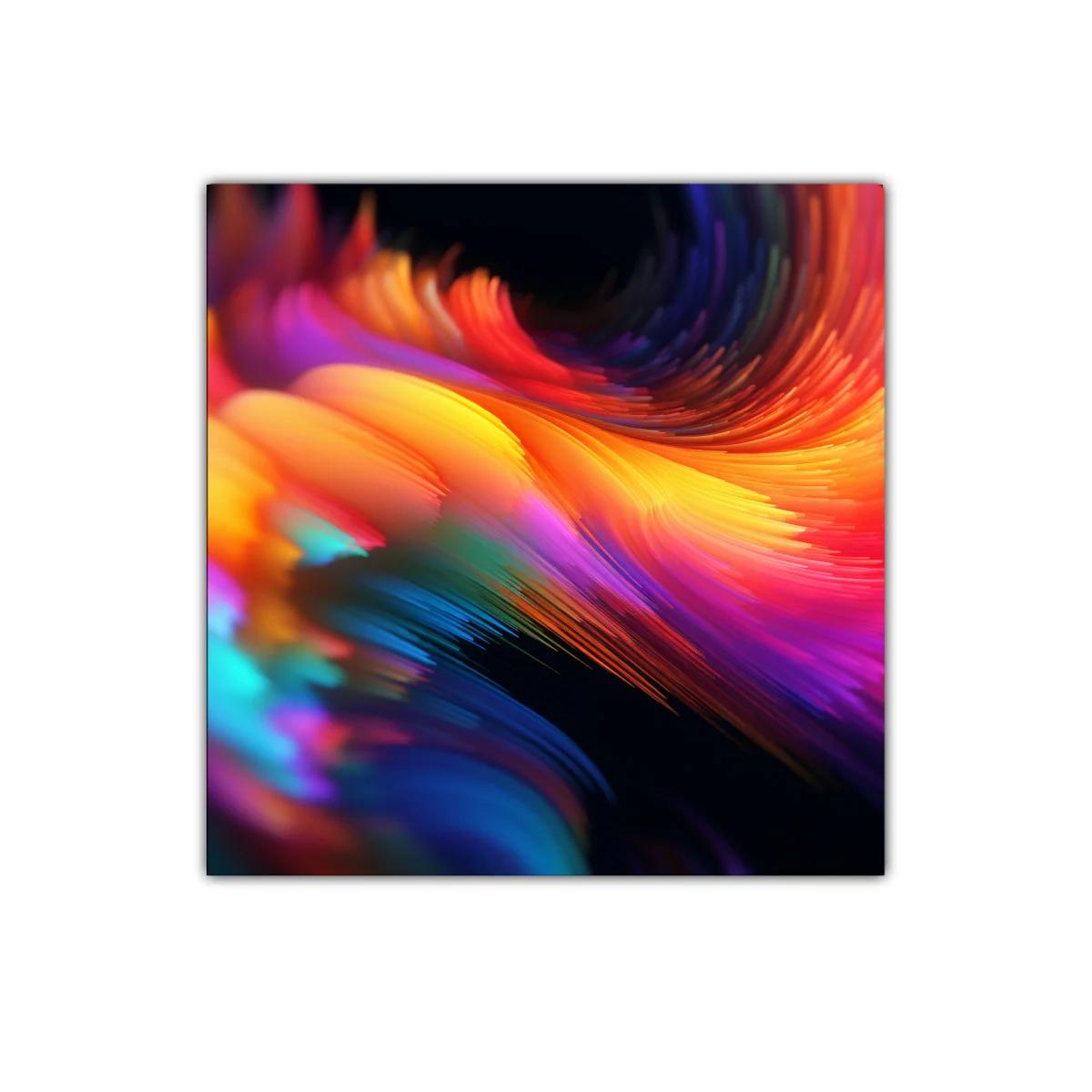 Cuadro abstracto en vibrantes tonos cálidos y fríos — imagen principal